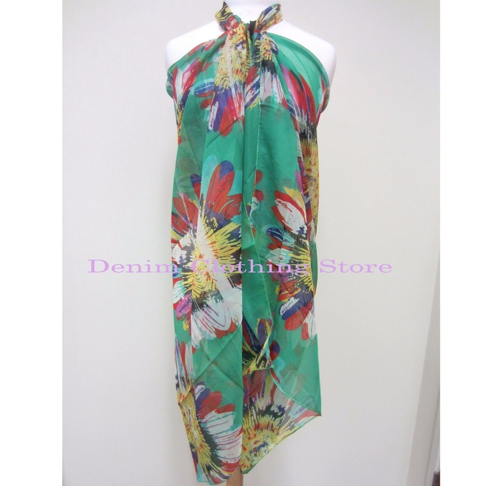 Women's Summer Pareo Dress Sarong Beach Bikini Swimwear Cover Up Scarf ...