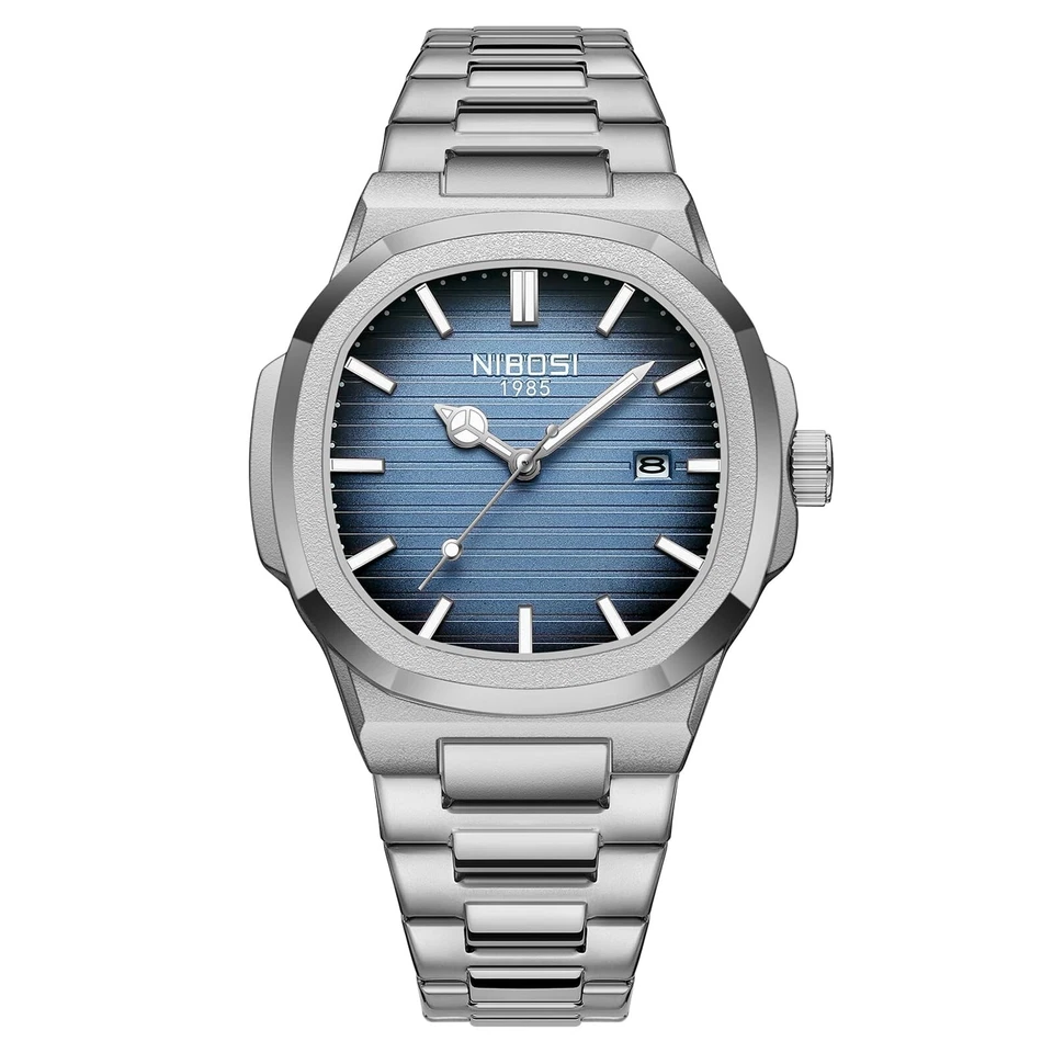 Relojes analógicos de cuarzo para hombre, relojes de acero inoxidable - Imagem 2 de 4