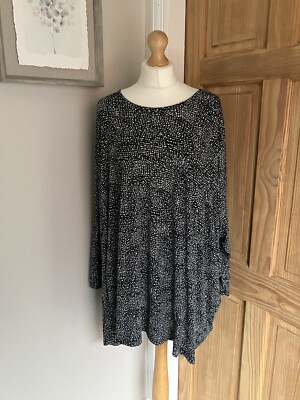 Q Neel Damen Tunika Top Small S schwarz Oversize gesmokt Relaxed Lagenlook