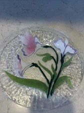 Sydenstricker 8.5” Fused Glass Plate Floral Design