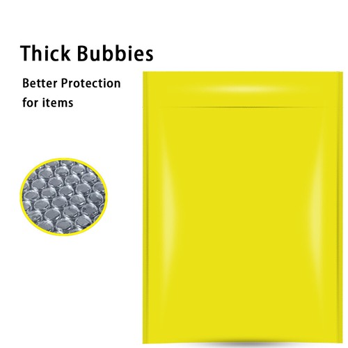 5-1000 Pcs Yellow Poly Bubble Mailers Shipping Mailing Padded Bags Envelopes - Picture 5 of 10