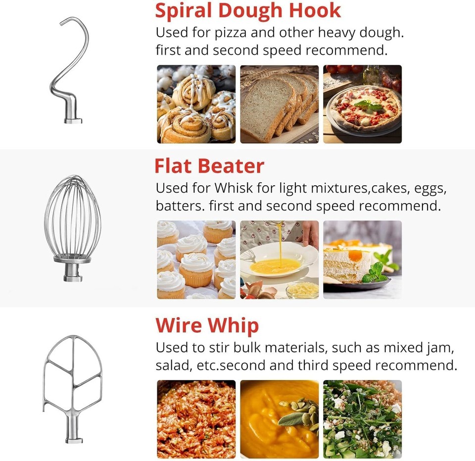 Commercial Food Mixer 15Qt 600W 110V 3 Speeds Adjustable Stainless