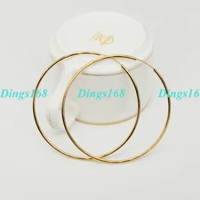 18K Yellow Gold Filled Tarnish-Free 2.76" eXtra-Large THIN Endless Hoop Earrings