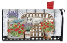 Faith and Family Farmhouse Spring Magnetic Mailbox Cover Standard Briarwood Lane