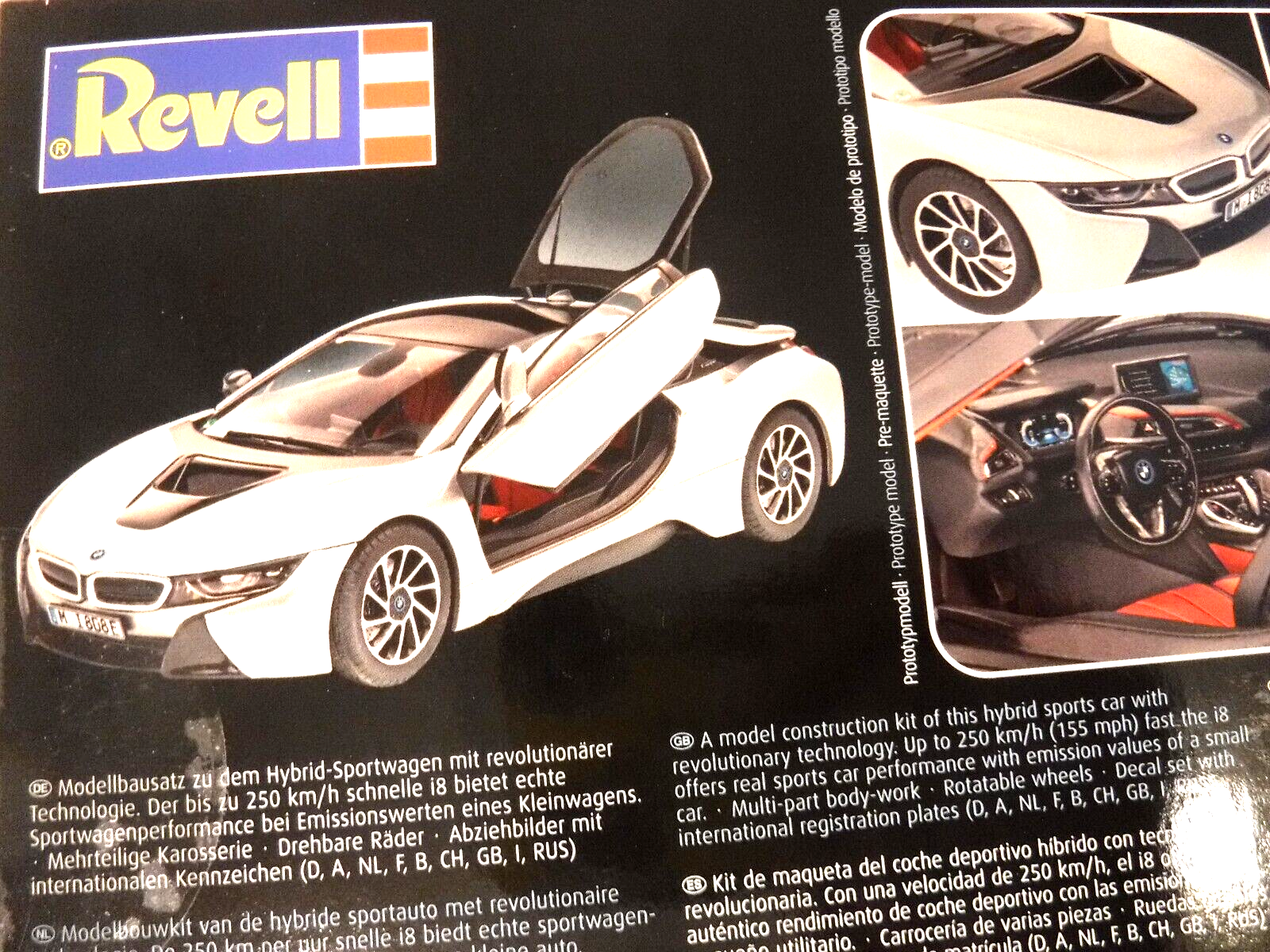 1/24 Revell German BMW i8 Sports Car # 07670 Level 4 Kit SEALED BOX; NEW KIT