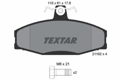 2166201 TEXTAR Bremsbelagsatz, Scheibenbremse für SKODA,VW