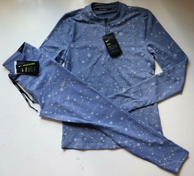 NIKE SPEED FLASH NIGHT SKY GRAPHIC REFLECTIVE TOP LEGGINGS OUTFIT  CU3375-482 S | eBay
