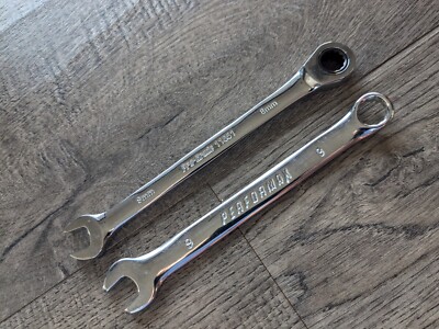 Lot of 2 Small Combination Wrench Tools: PRO-GRADE Ratchet 8mm ...