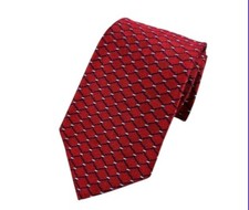 Brooks Brothers Makers Silk Tie Red/Blue Geometric Woven In England USA Made