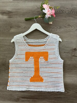 University of UT Logo Crochet Top - Handmade, Limited Edition, Size: M, New