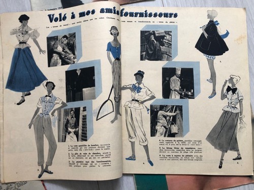 7x Revue ELLE MAGAZINE Années 1947 - 1948 - 1949 Mode Couture Maison etc ... - Picture 7 of 8