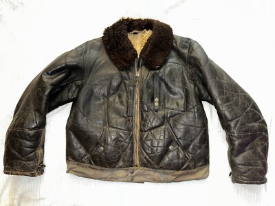 WK2 GRAU Fliegerjacke Luftwaffe L/XL IIB flight jacket leather Lederjacke  German