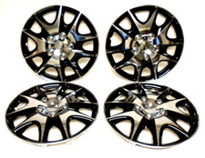 Set Of 4 Wheel Covershubcaps 15-inch Silver Black Kt-1009 New Minor Scratches