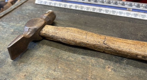 Vintage Solid Cast Steel Cross Pein Hammer 6oz 11” Long - Picture 5 of 8