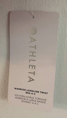 Athleta Warrior Long Line Sports Bra Athletic Dragonfruit Pink Size S Logo NWT - Picture 9 of 10