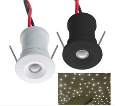 Mini faretto IP65 LED 1W incasso punto luce 12V doccia cielo stellato resa 12W