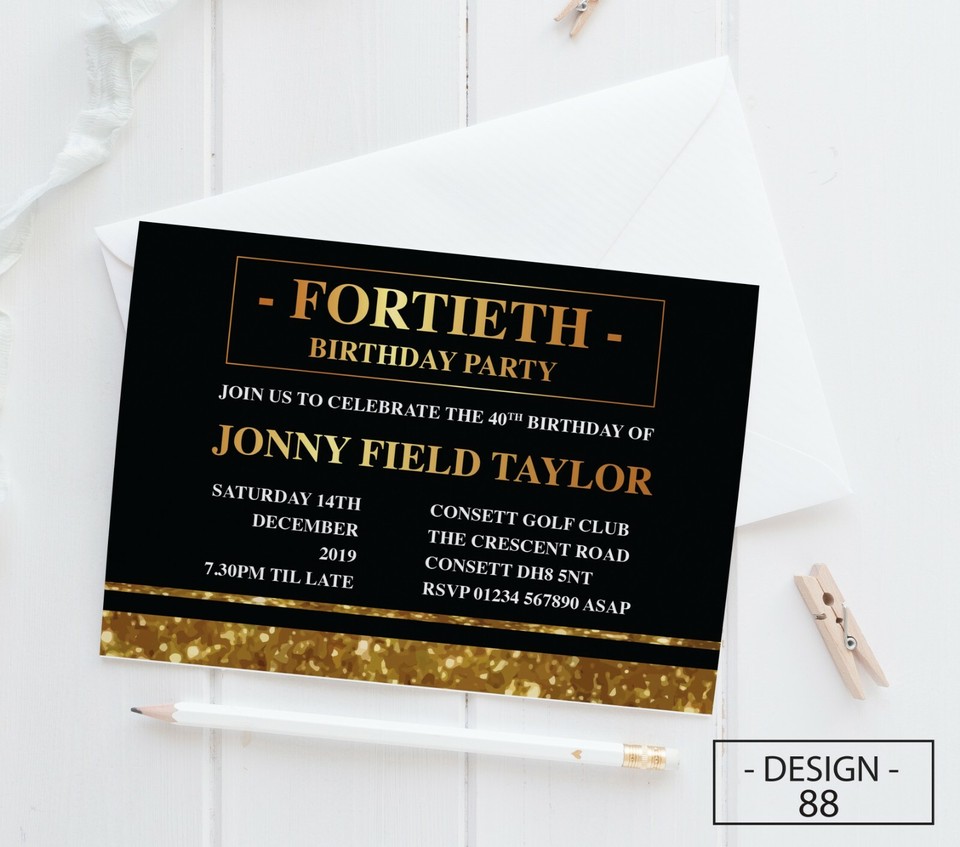 18th 21st 30th 40th 50th 60th Birthday Invitations Personalised, Party