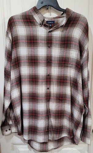 CROFT & BARROW kariertes Langarmshirt Flanell Comic braun rot hellbraun kariert Herren Gr. XXL