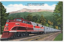 Postcard Rocky Mountain Rocket at foot Famous Pikes Peak VTG ME4.