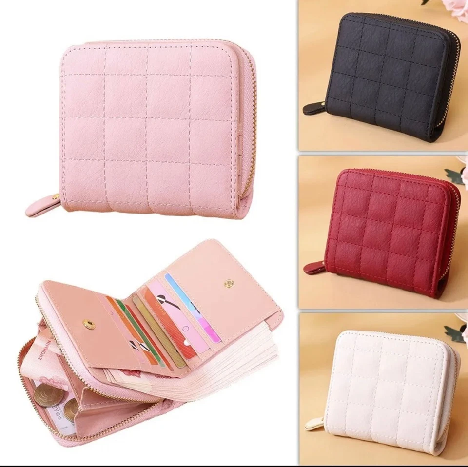 Women's Compact Folding Leather Wallet - Multi-Pocket Coin & Card Holder​ - Image 2 of 4