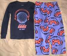 SLEEP ALL DAY/GAME ALL NIGHT-CARTERS BLUE & ORANGE SLEEP SET-SIZE 4-NEW