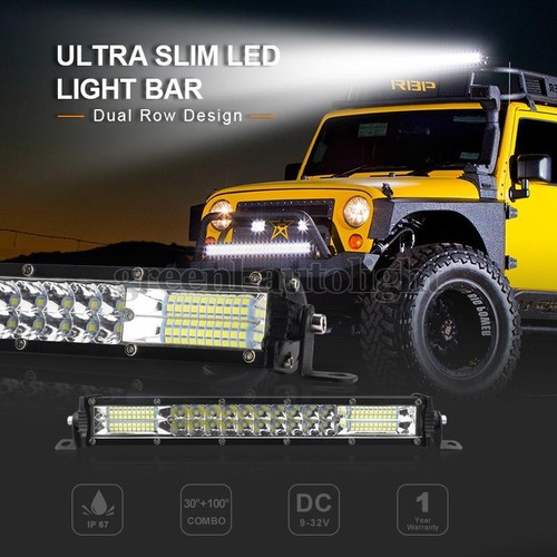 Combo de barra de luz LED de trabajo de doble fila de 10 pulgadas 180 W punto de inundación delgado todoterreno SUV ATV EE. UU. - Imagen 2 de 12