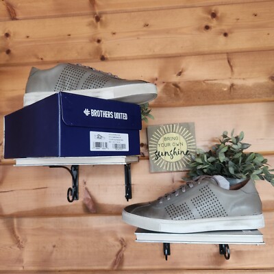 Brother United NEW Manor St Olive Washed Napa Perf Leather Fashion Sneaker Sz 13