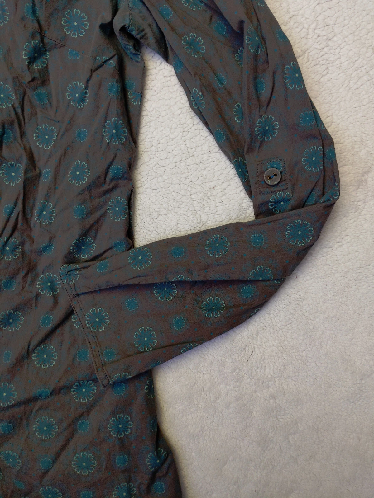 lole flower geometric tunic button down shirt