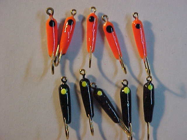 25 NEW ROCKER JIGS SIZE 10 BLUEGILL panfish JIG fishing ice assortment  assorted
