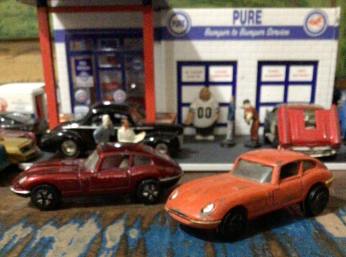 A Pair of Vintage Playart Jaguar E Type 2+2 cars Red and Orange eBay