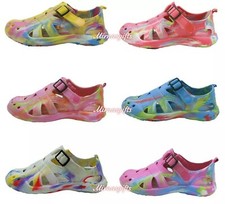 Women's Clogs Shoes Slip on Close Back Tie Dye Garden Water 6 7 8 9 10 11