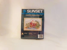 Counted Cross Stitch Kit - Summer Mill Pond  14ct Ivory Aida 5"x7" Sunset