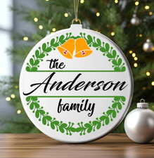 Family Christmas Ornament, Personalized Ornament With Name, Christmas Tree decor