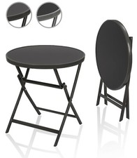 BRUBAKER Milano Tavolo o Tavolino da Pranzo Vetro Acciaio Rotondo 70 cm Ø Grigio