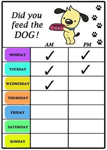 Did You Feed The Dog Chart