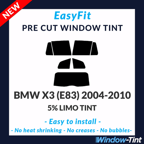 EasyFit Static Pre Cut Window Tint For BMW X3 (E83) 2004-2010 - 5% Limo Rear - Picture 1 of 3