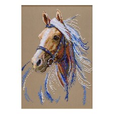 Bead Embroidery Kit Horse DIY Craft Kit stamped Bead Needlepoint T-1333