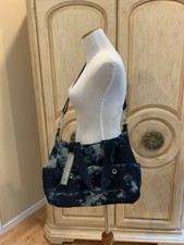 Sondra Roberts Squared Denim Blue Tie Dye Purse Crossbody Bag Satchel~nwt