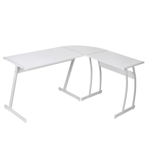 White/Brown/Black L-Shaped Computer Desk Gaming Table with Large Desktop Home  - Picture 25 of 25