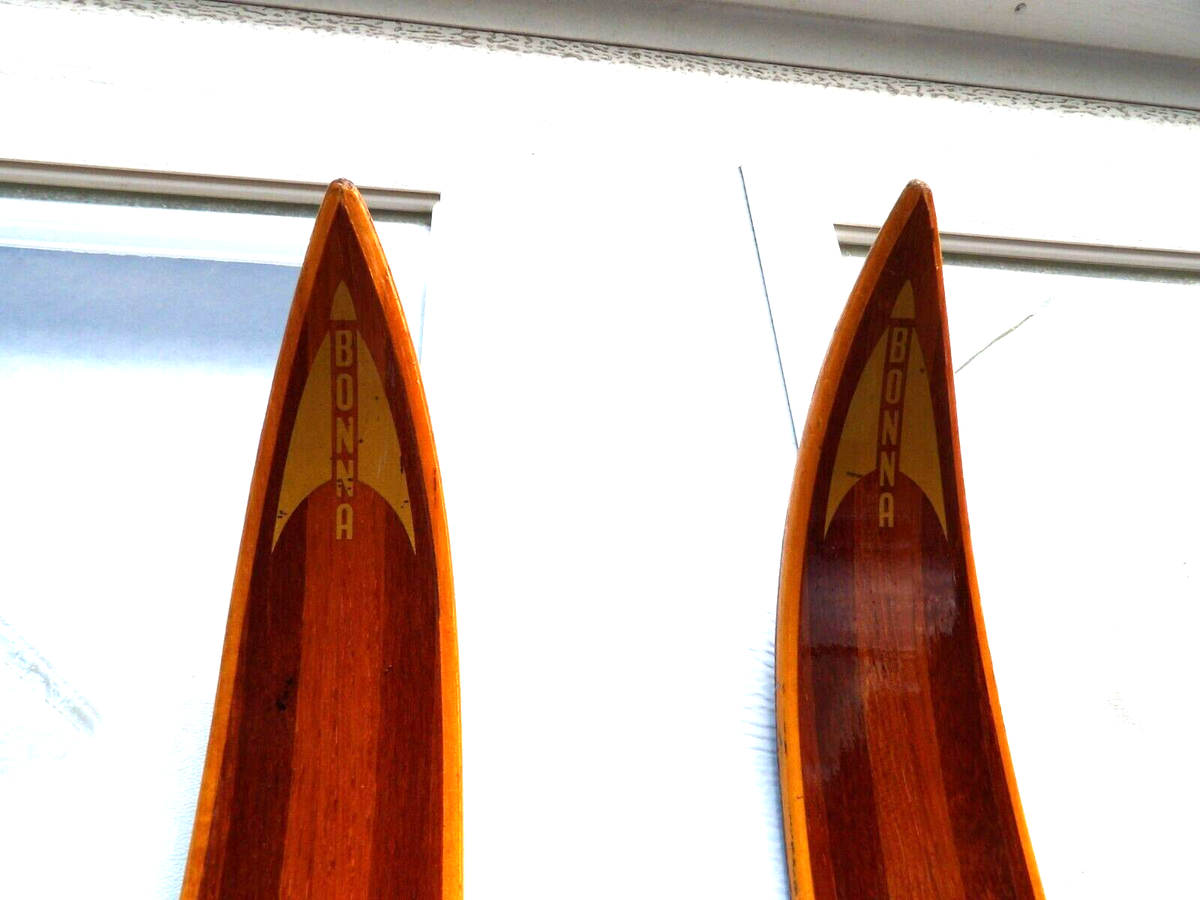 のりひ〜　　　　　　　　　　　　　　　　　【Ｖｉｎｔａｇｅ】ＭＯＮＴＡＮＡ Vintage/Antique Bonna Nordic Laminated Wood Snow Skis Model