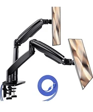 Ergear Dual Monitor Stand Mount, Ultrawide 13-35 Inch Height Adjustable Computer