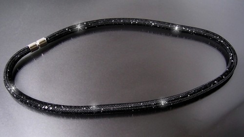 Collier Kette Armband Strass Netzschlauch Magnetverschluß Edelstahl Damen VS16 - Bild 88 von 96