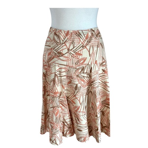 CITY UNLMTD. women’s cotton skirt Sz 6 leaf print - Picture 2 of 4