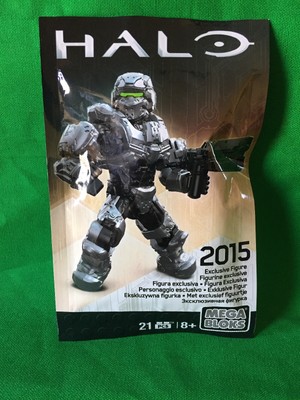 SDCC 2015 EXCLUSIVE HALO MEGA BLOKS DARK-STEEL SPARTAN WARRIOR FIGURE RED VISOR