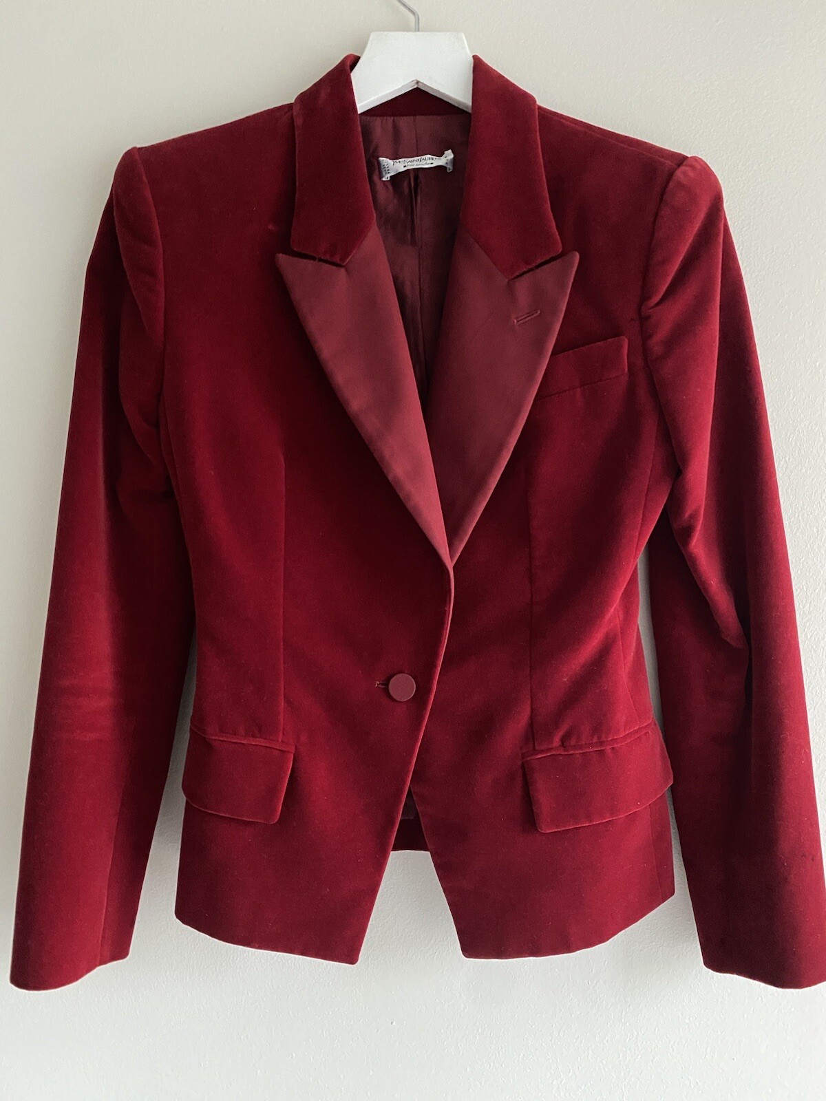 SAINT LAURENT Blazer velluto rosso vintage YSL