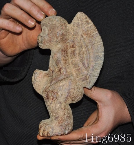 8.8"China Hongshan culture old jade carved sacrifice genitalia people statue - Bild 5 von 6