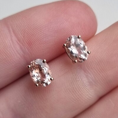 9ct rose gold Morganite Diamond earrings 9ct rose gold Morganite Diamond earrings