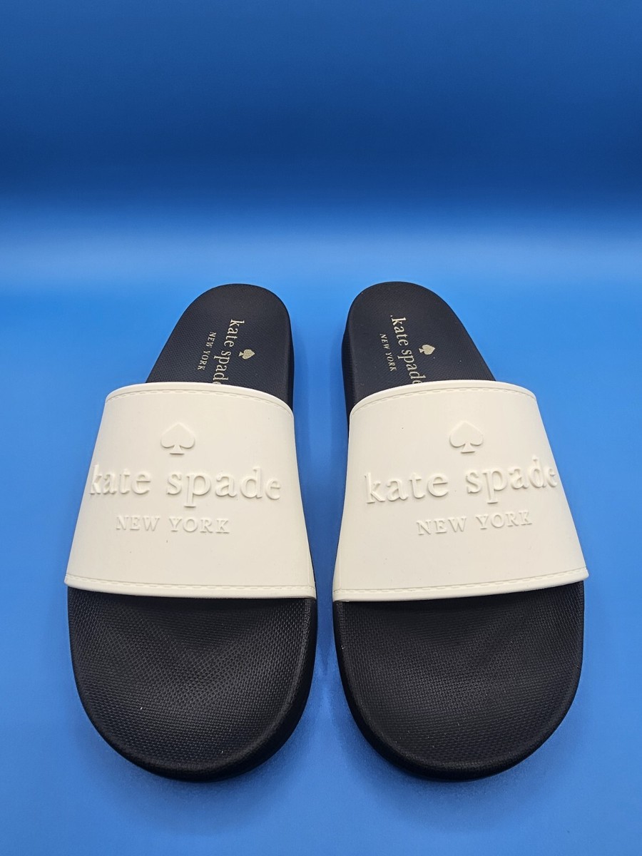 NEW Kate Spade K4037 Women's Sunny KSFW Slides Optic White Rubber