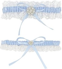 Blue Lace Garter Belt Set,Bridal Wedding Garter Gift for Bride- Something Blue