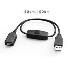 USB Cable 50/100cm USB 2.0 A Male to A Female Extension Extender Black Cable